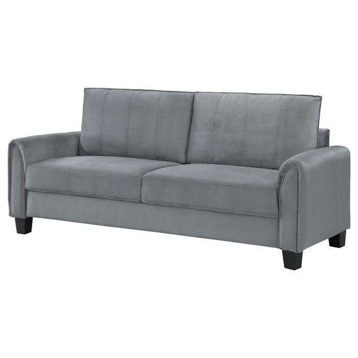 Davis Upholstered Rolled Arm Loveseat Grey