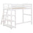 Anica 3-shelf Wood Twin Loft Bed White