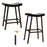 Bar Stools Set of 2 with PU Leather Upholstered Saddle Seat and Footrest