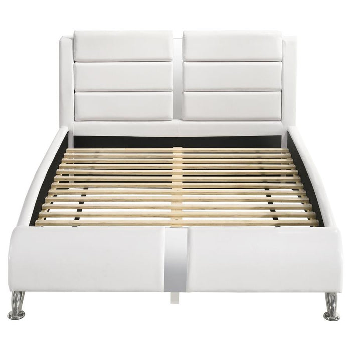 Jeremaine Upholstered Bed White