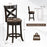 26/31 Inch Swivel Bar Stool with Curved Backrest PU Leather Seat and Footrest Brown