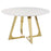 Gwynn Round Dining Table with Marble Top and Stainless Steel Base White and Gold