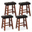 Set of 2 Modern Backless Bar Stools with Padded Cushion