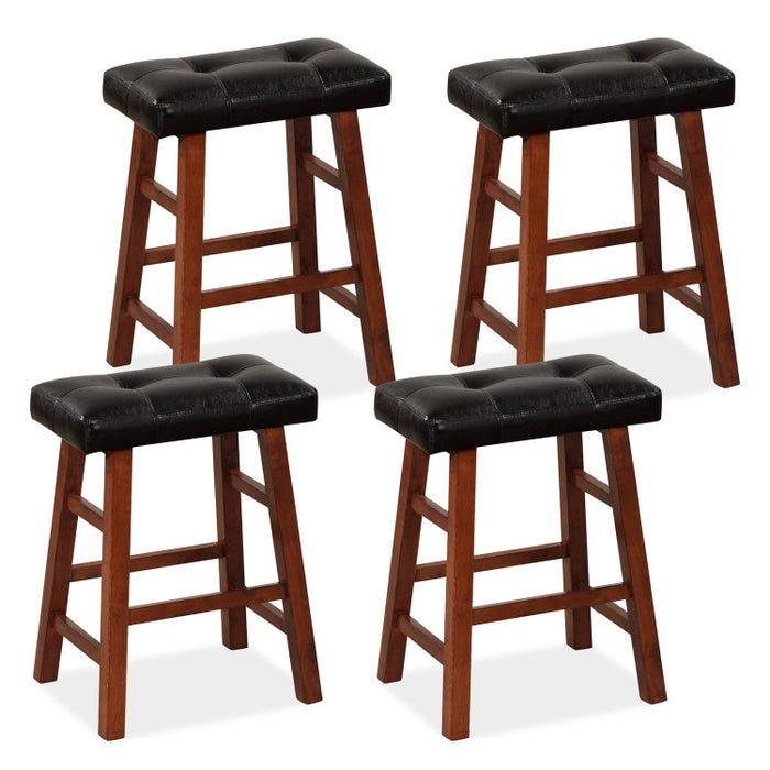 Set of 2 Modern Backless Bar Stools with Padded Cushion