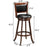 24/29 Inch Wooden Upholstered Swivel Counter Height Stool  Dining Chair