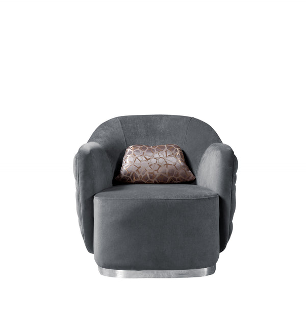 Victoria Gray Velvet Chair