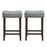 24 Inch 2 Pieces Nailhead Saddle Bar Stools with Fabric Seat and Wood Legs