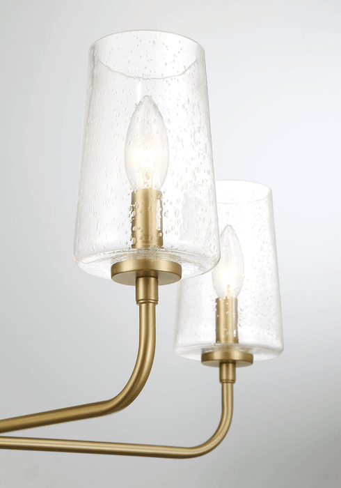 Dazzle Five Lights Chandelier With Clear Seeded Glass -Satin Brass - West Lamp