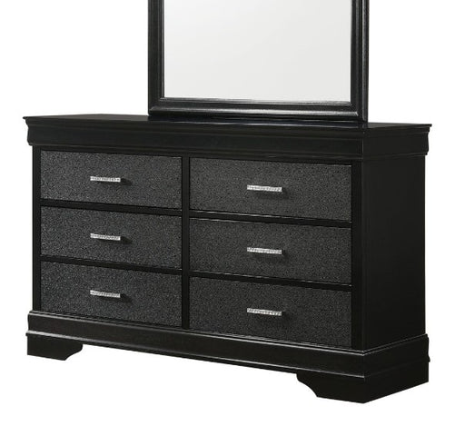 Amalia 6 Drawer Black Dresser