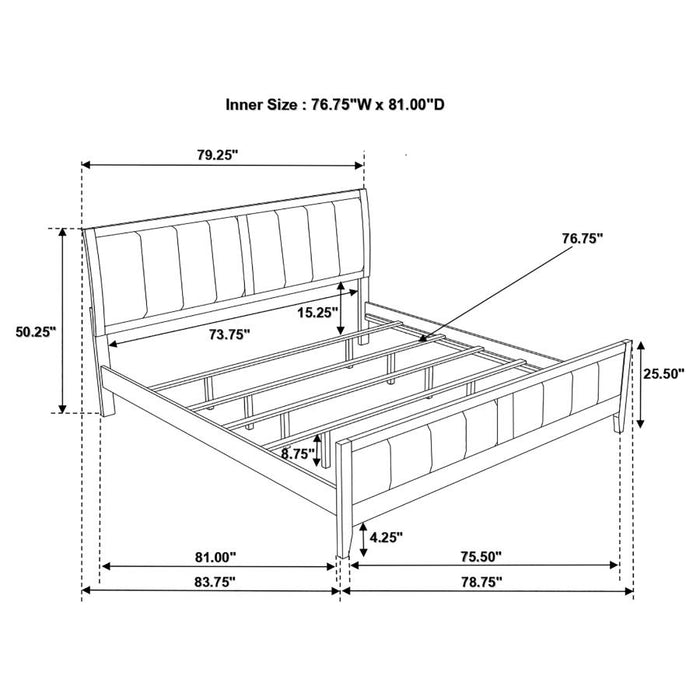 Carlton Upholstered Bed Cappuccino and Black