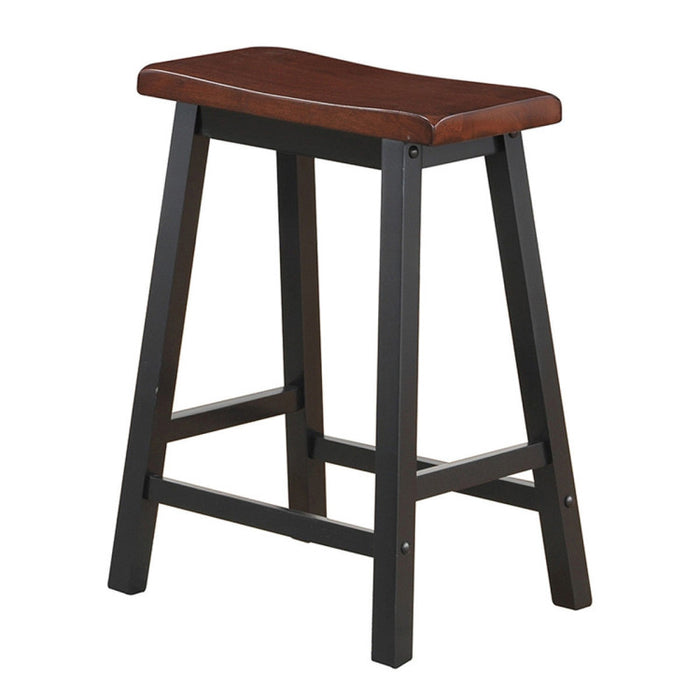 24 Inch Set of 2 Wood Counter Height Seat Stools for Kitchen Dining and Pub