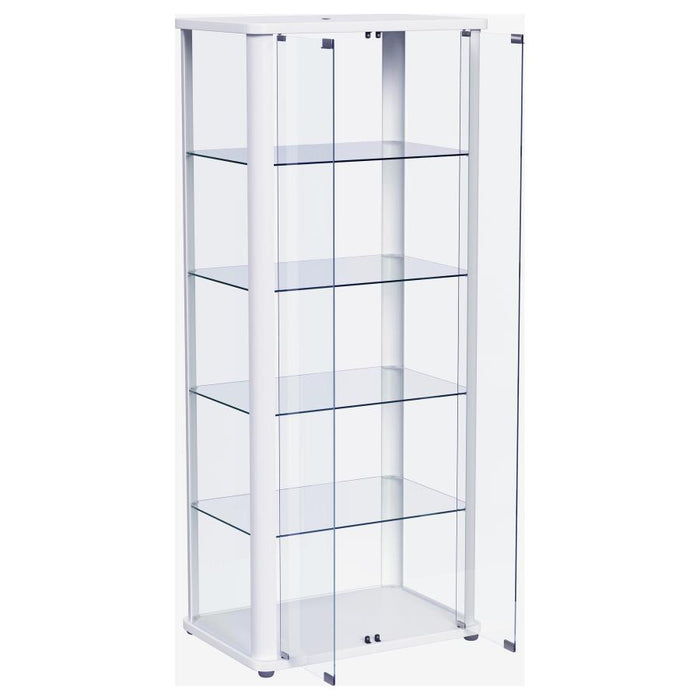 Aero 5-shelf Display Curio Cabinet with LED Lighting White