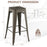 30 Inch Bar Stools Set of 4 with Square Seat and Handling Hole