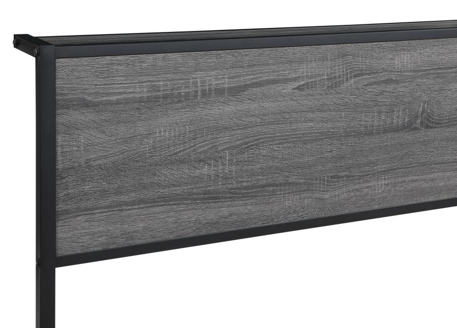 Ricky Full Platform Bed Grey And Black