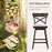 Set of 2 Wooden Swivel Bar Stools with Cushioned Seat and Open X Back