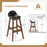 27.5 Inch Set of 2 Upholstered PU Leather Barstools with Back Cushion