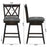 2 Pieces 25 Inch Swivel Counter Height Barstool Set with Rubber Wood Legs