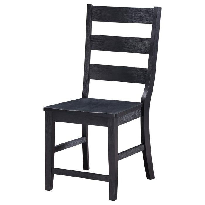 Newport Ladder Back Dining Side Chair Black (Set Of 2)