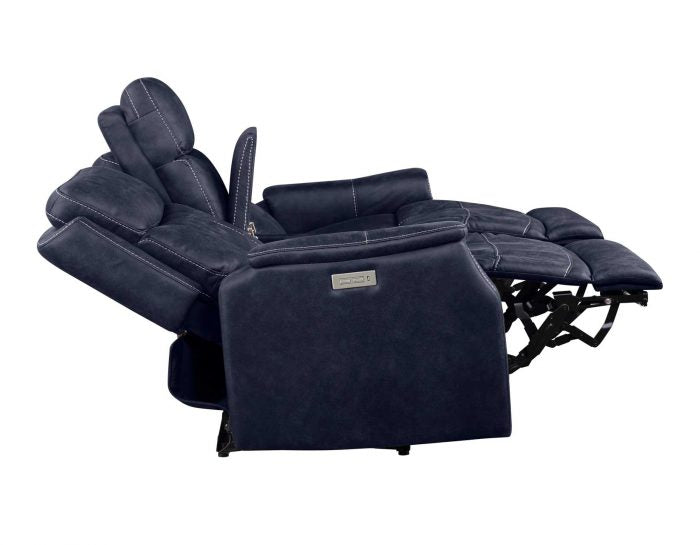 Valencia Dual-Power Leatherette Reclining Console Loveseat