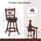 360° Swivel Upholstered Barstools Set of 2 with Back and Footrest