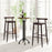 Wooden Bar Chair Set of 2 with Backrest and Footrest for Home Restaurant Cafe