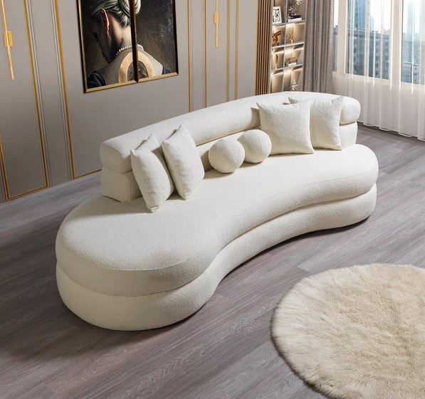 Larissa Ivory Boucle Chaise Lounge