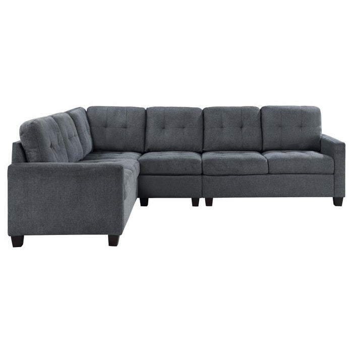 Georgina 4-Piece Upholstered Modular Sectional Sofa Steel Grey