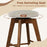 2 Pieces 26 Inch Backless Swivel Barstools with Linen Fabric Seat