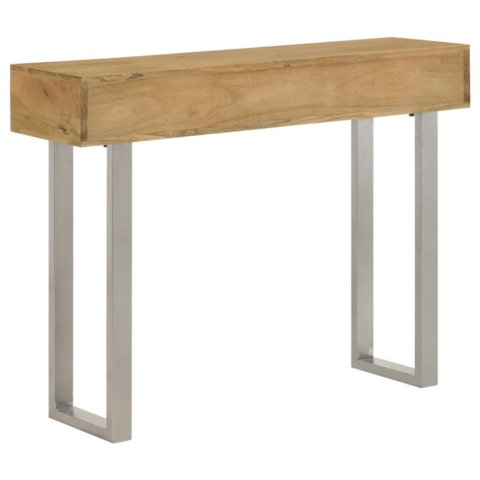 Draco Console Table With Hand Carved Drawers Natural