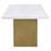 Carla Rectangular Dining Table with Cultured Carrara Marble Top White and Gold