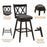 2 Pieces 29 Inch Swivel Counter Height Barstool Set with Rubber Wood Legs