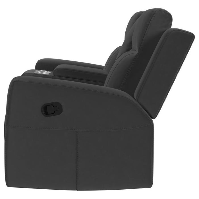 Brentwood Upholstered Motion Reclining Loveseat Black