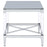 Lindley Square End Table with Acrylic Legs and Tempered Mirror Top Chrome