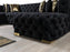 Neva Black Velvet Double Chaise Sectional