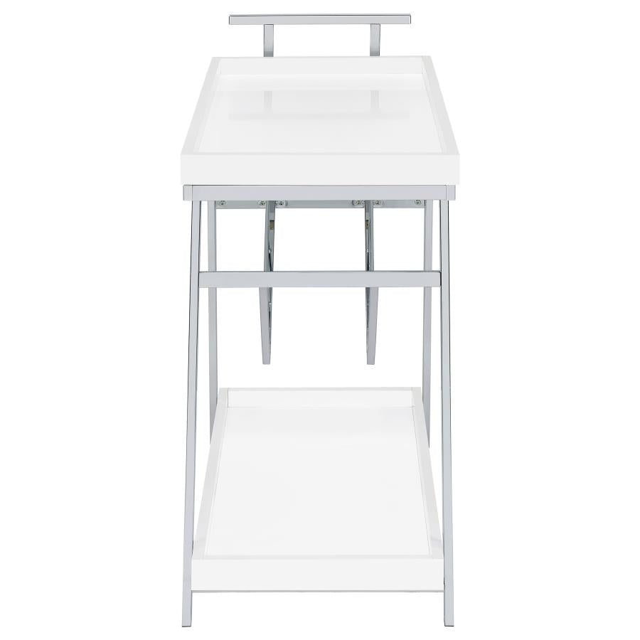Kinney 2-tier Bar Cart with Storage Drawer Rustic