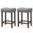 24 Inch 2 Pieces Nailhead Saddle Bar Stools with Fabric Seat and Wood Legs