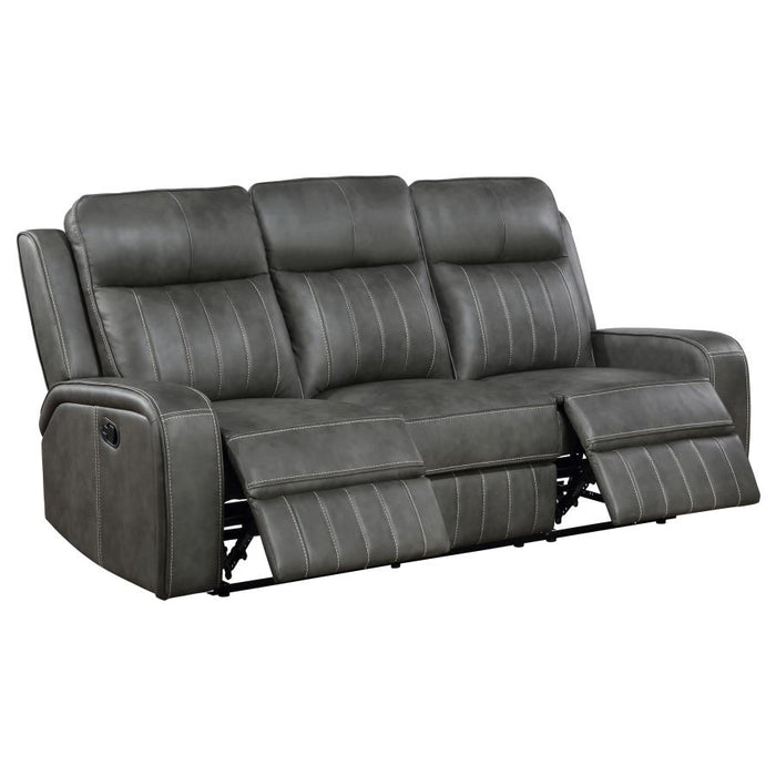 Raelynn 2-Piece Upholstered Motion Reclining Sofa Set Grey