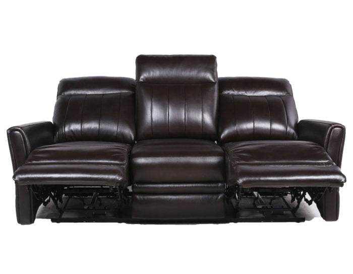 Coachella Leather Dual-Power Reclining Sofa – Brown