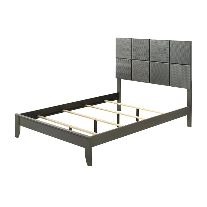 DENKER GUNMETAL PANEL BED