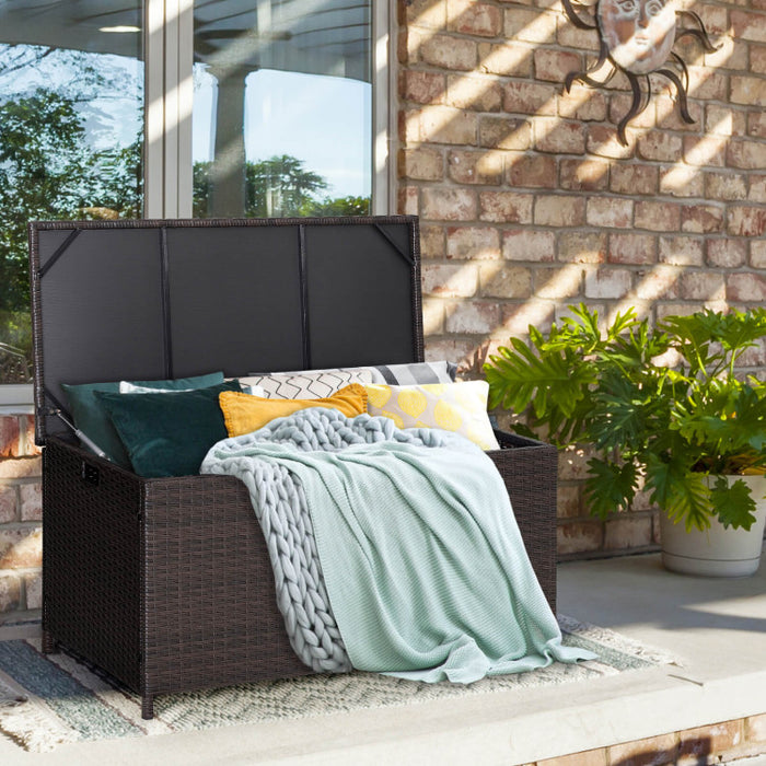 Outdoor Wicker Storage Box with Zippered Liner