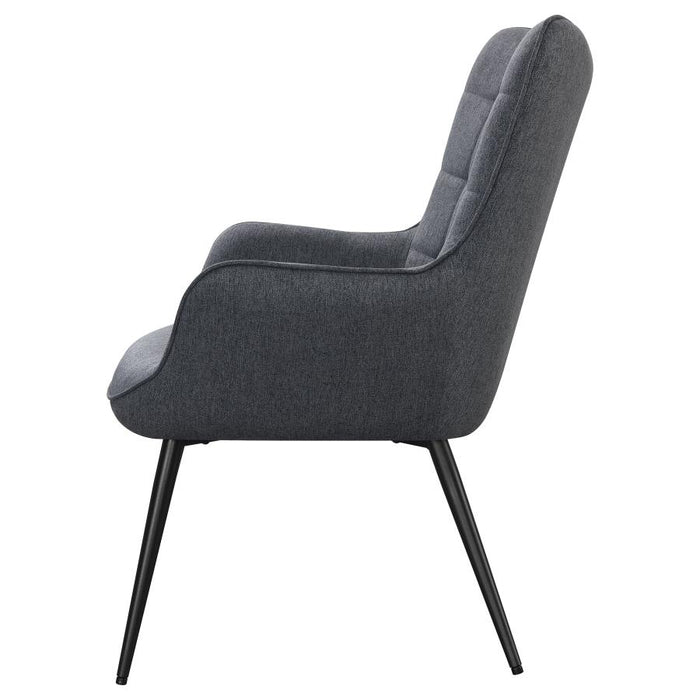 Isla Upholstered Flared Arms Accent Chair With Grid Tufted