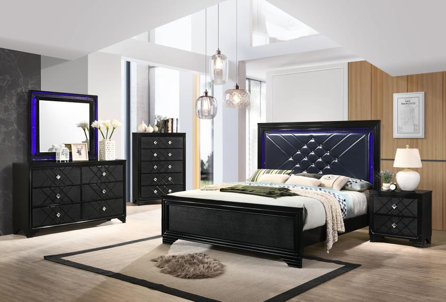 Penelope 5-drawer Chest Black