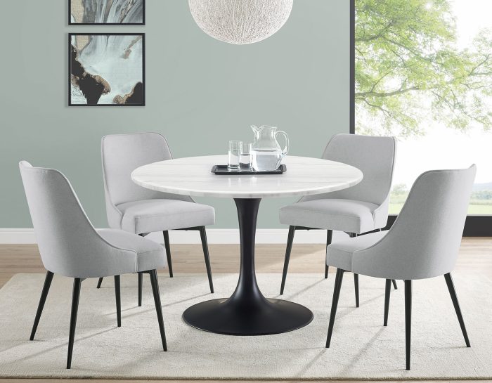 Colfax 45 inch Round Marble Dining Table