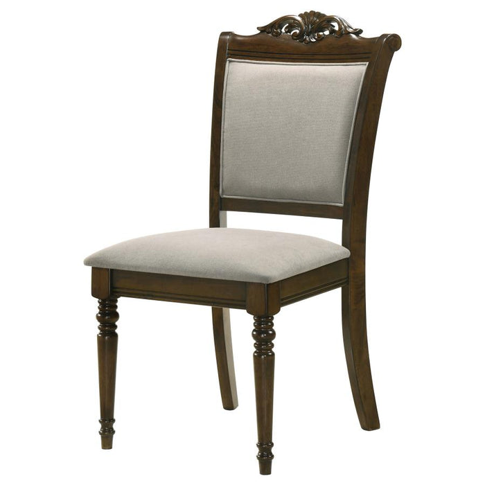 Willowbrook Upholstered Dining Side Chair Grey And Chestnut (Set Of 2)