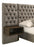 Marley Upholstered Platform Bed with Headboard Panels Light Brown