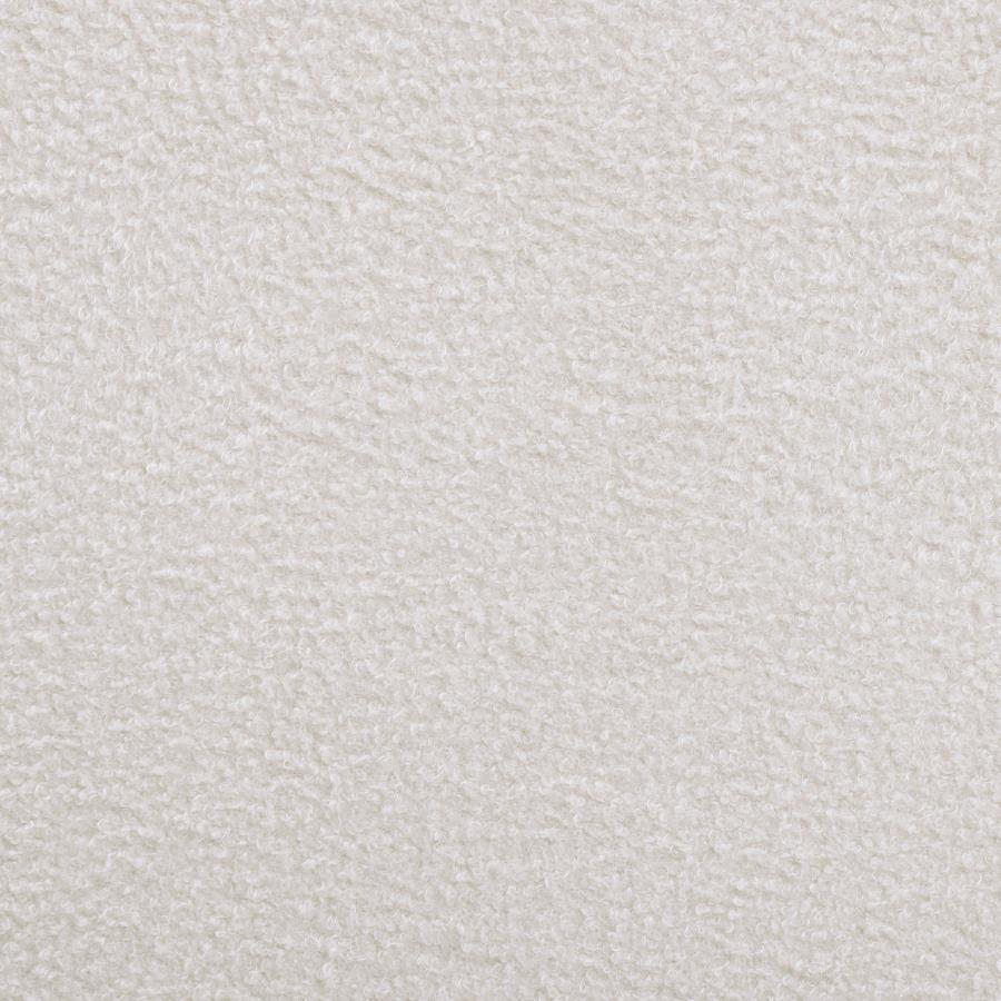 Anastasia Boucle Upholstered Panel Bed Pearl White and Beige