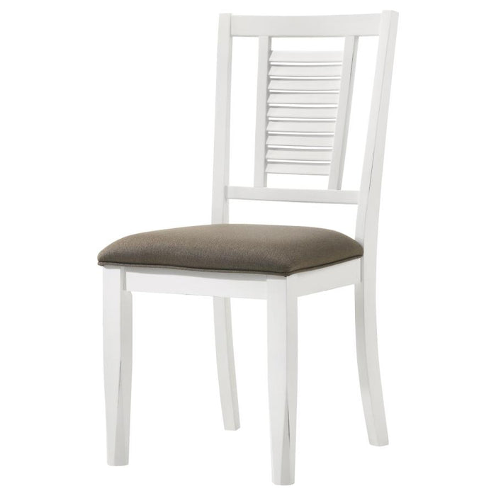 Appleton Ladder Back Dining Side Chair White and Brown (Set of 2)