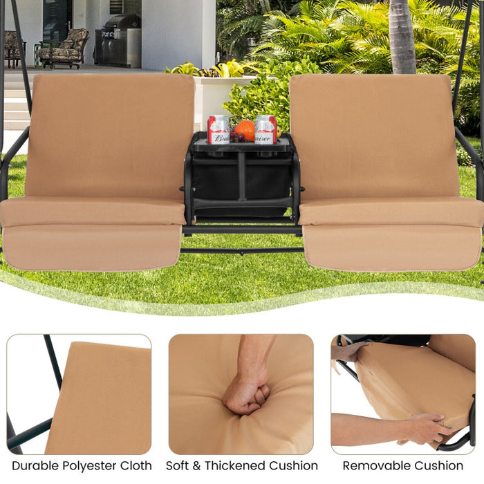 Porch Swing Chair with Adjustable Canopy