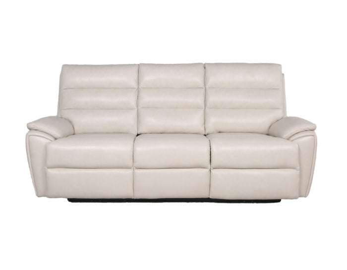 Duval Leather Dual-Power Reclining Sofa, Ivory