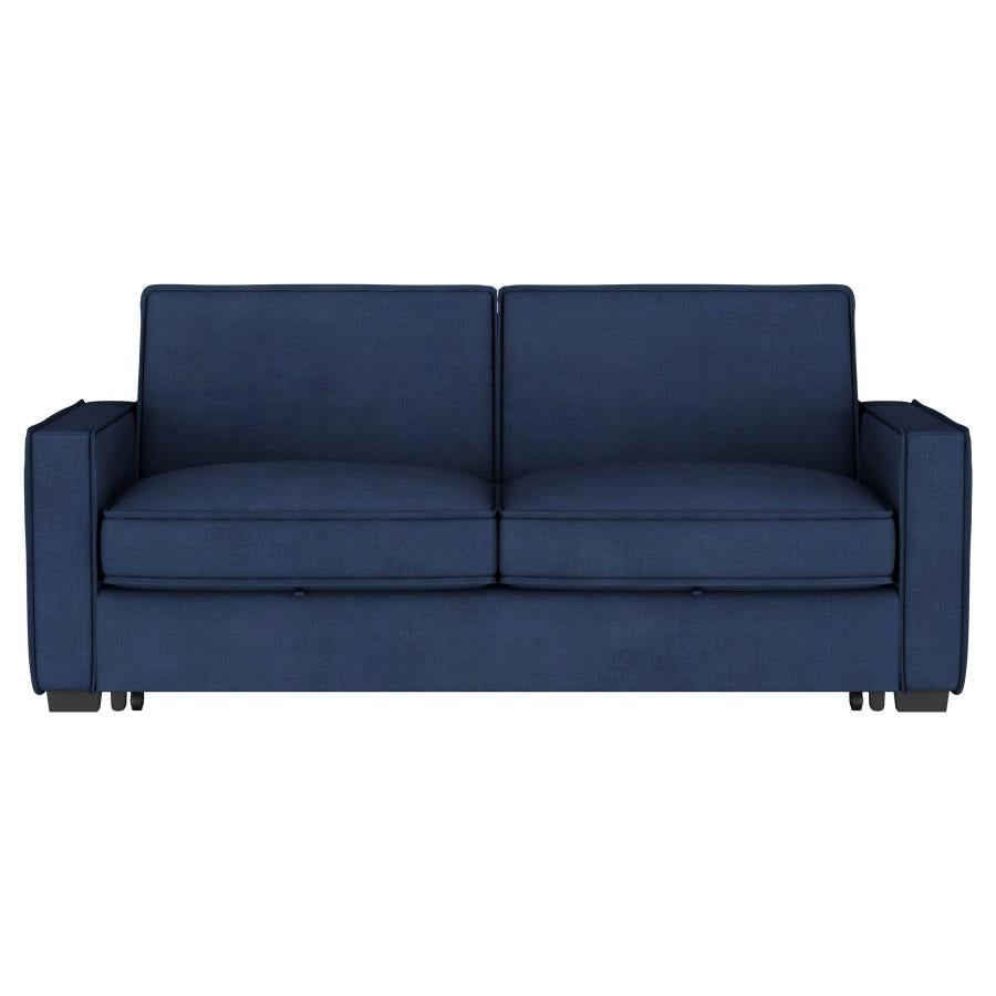 Gretchen Upholstered Convertible Sleeper Sofa Bed Navy Blue